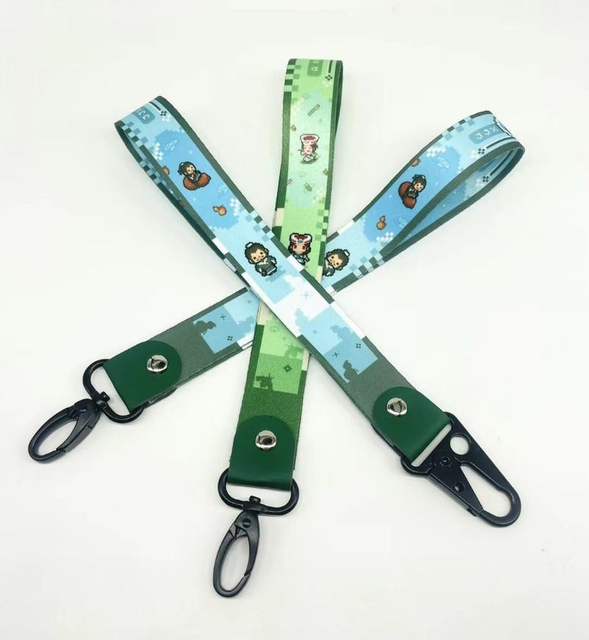 High Quality Metal Keychain Decoration with Polyester Transfer Printing Short Strap for Mobile Phone Bracelet