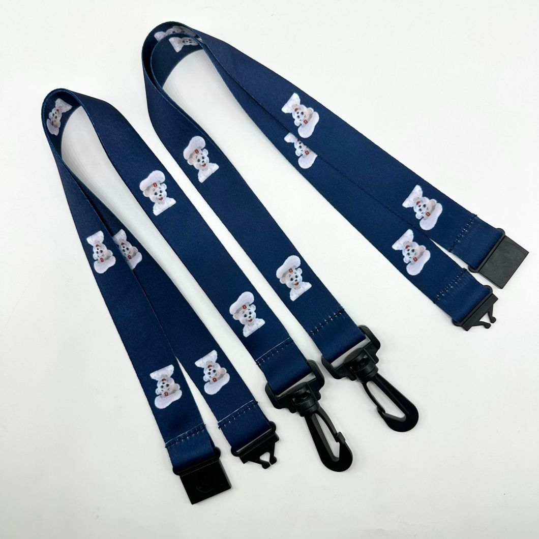 25mm Polyester Transfer Silk Screen Printing Lanyard with Environmental Safety Buckle for Promotion