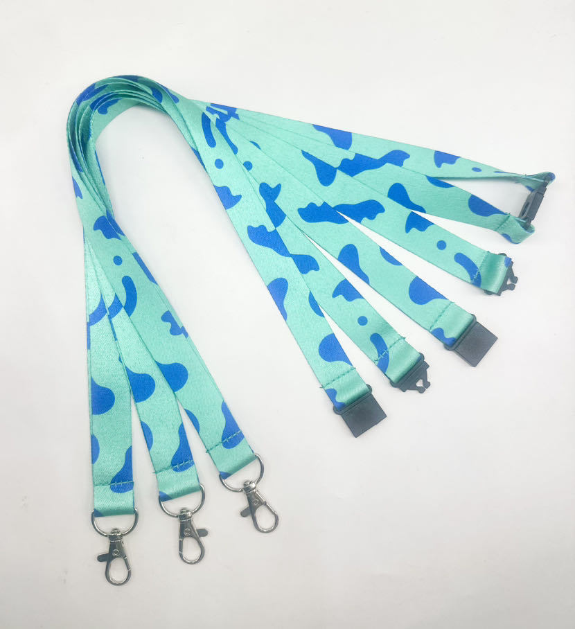 Environmentally Friendly and Recyclable Polyester RPET Ribbon with Logo Transfer and Safety Buckle Hanging Lanyard