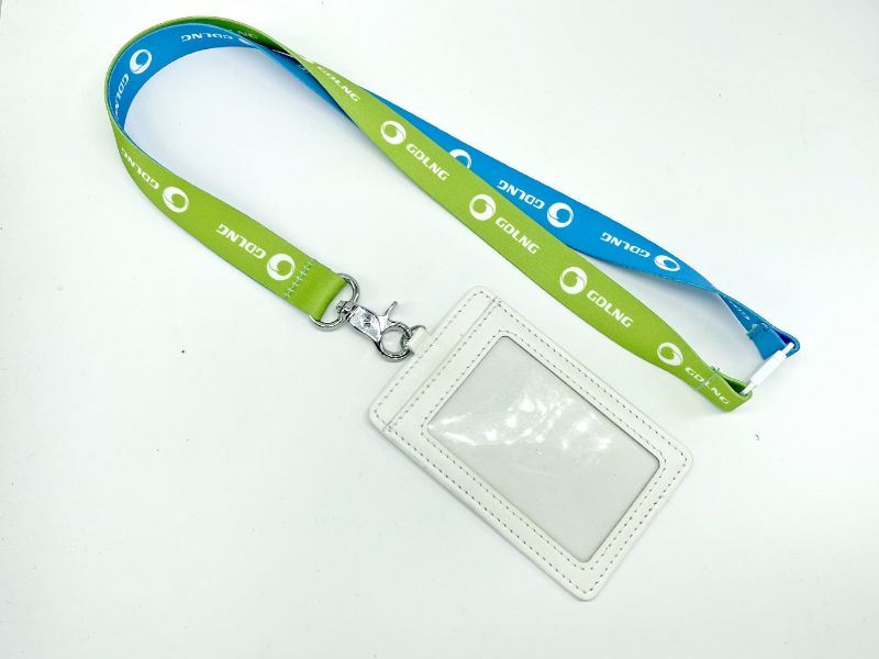 High Quality Keychain Polyester Thickened Transfer Printing Belt with Safety Buckle Leather Certificate Cover Hanging Lanyard