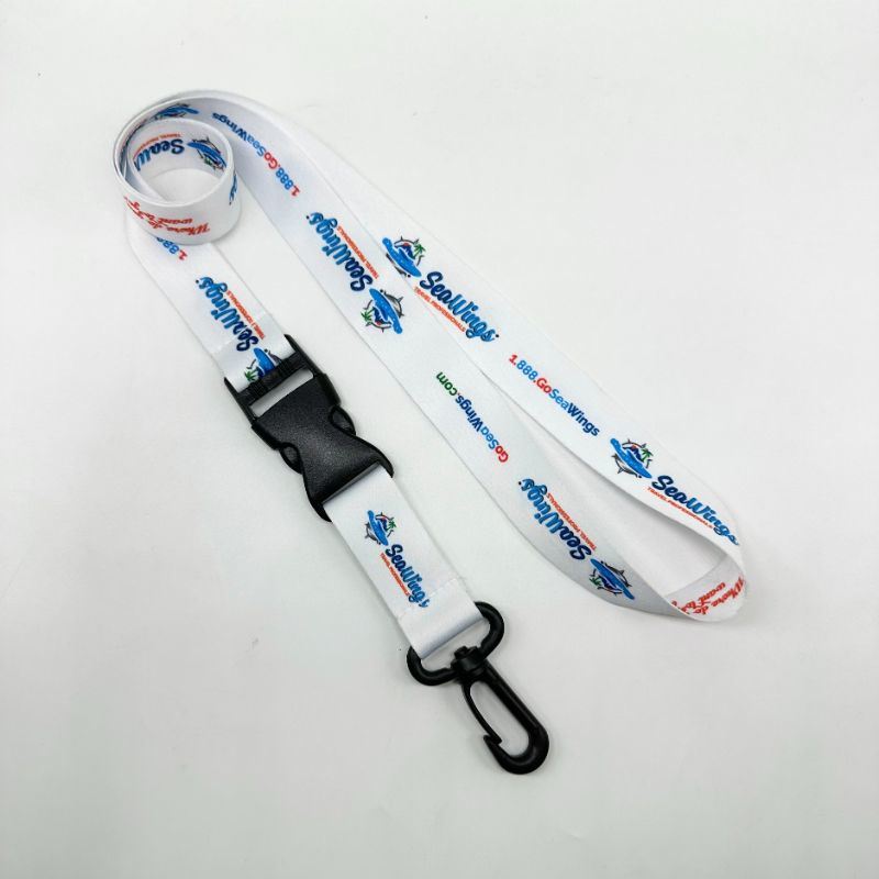 Environmentally Friendly Plastic Buckle Polyester Transfer Screen Printing Logo Certificate Set Work Card Lanyard