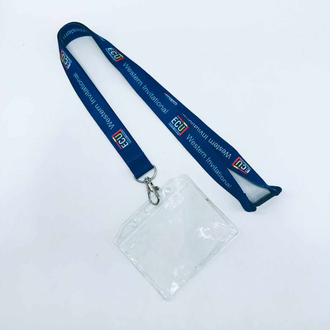Custom Polyester Transfer Double Printed ID Card Holder Neck Lanyard
