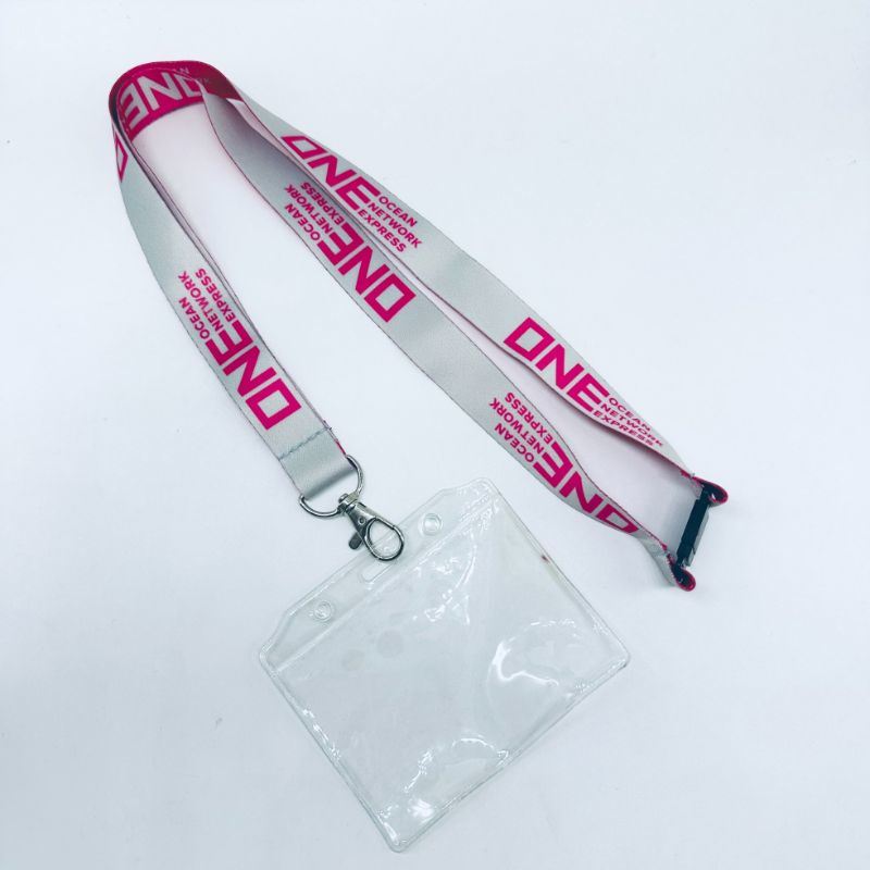 Custom Polyester Transfer Double Printed ID Card Holder Neck Lanyard