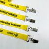 Manufacturers Mass Custom Double Number Clip Certificate Cover Polyester Silk Screen Transfer Jacquard Lanyard