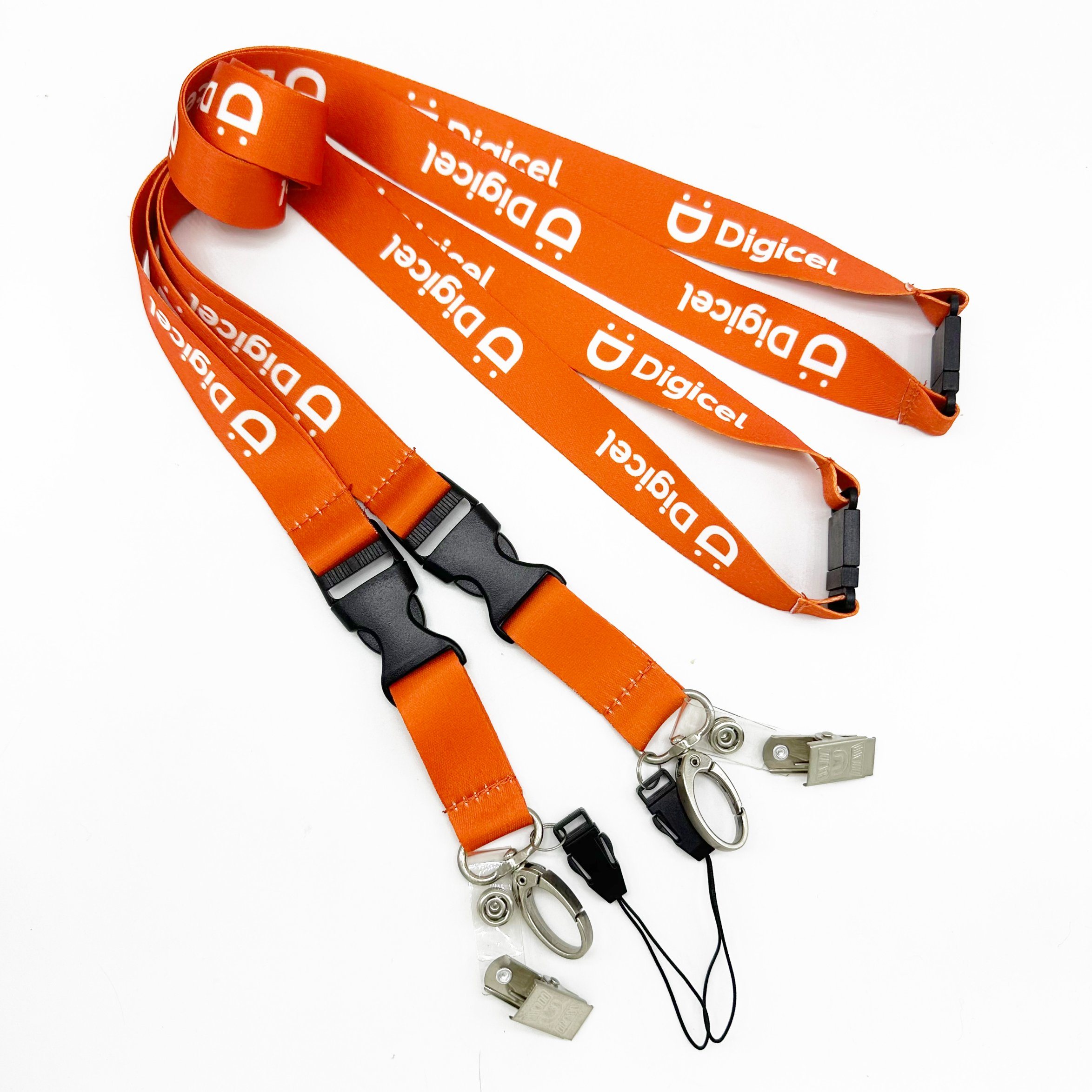Custom High Quantity Polyester Nylon Silk Screen Printed Heat Transfer Promotional Lanyard
