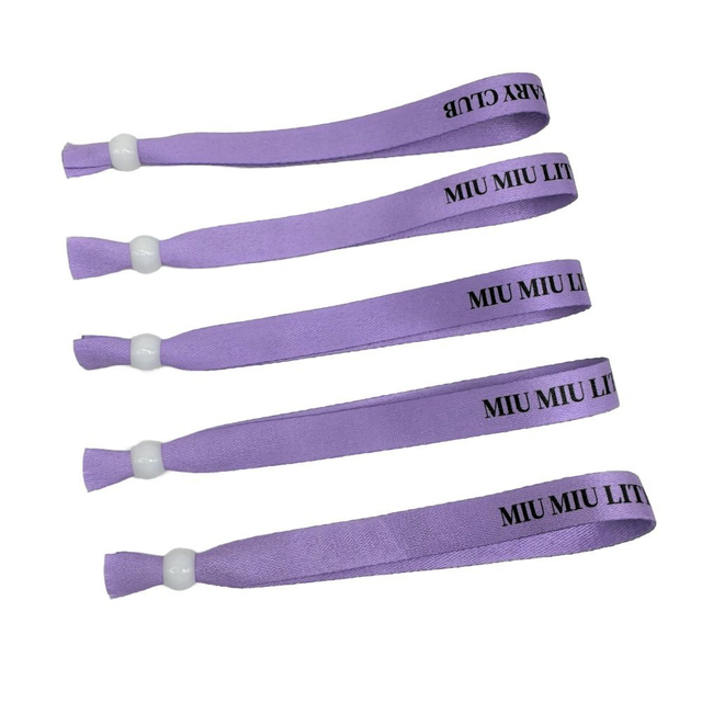 Factory Wholesale off-Set Printing RPET Wristband with Bamboo Slide Lock