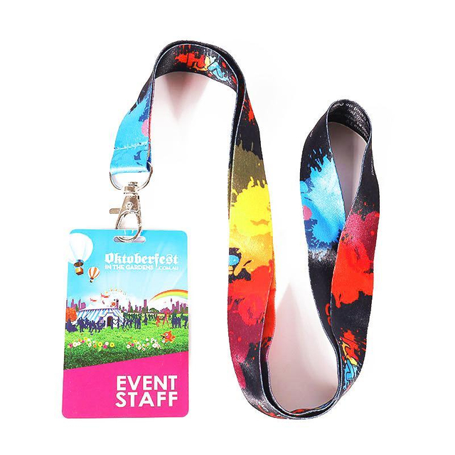 Wholesale Factory Price Printed ID Card Holder Customized Individual Colorful Woven Nylon Heat Transfer Lanyard with High Quality