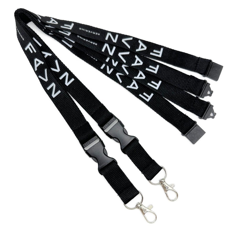 High Quality Cheap Custom Personalized Black Silk Screen Printed Lanyards No Minimum Order