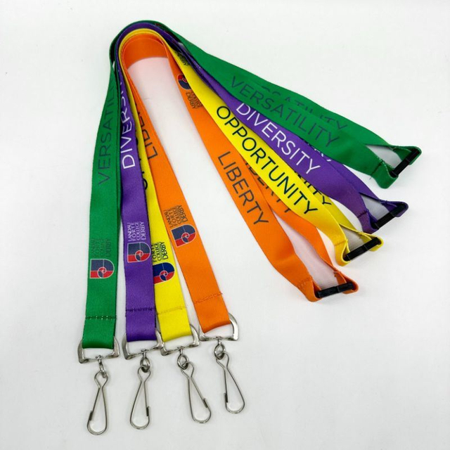 Custom Polyester Nylon Transfer Silk Screen Printed Promotion Lanyard with Safety Buckle