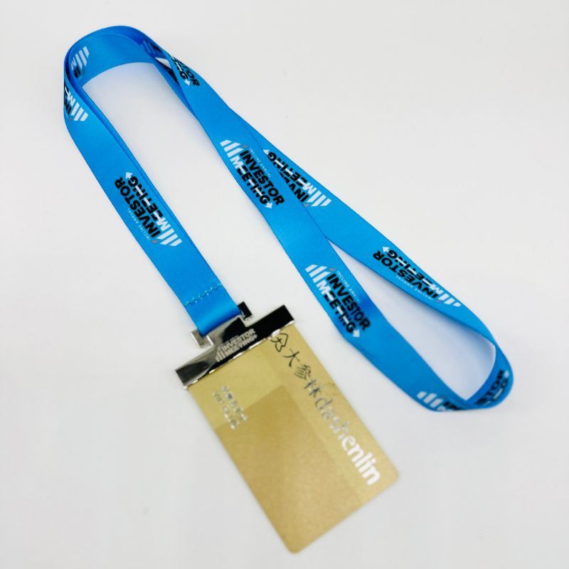 Special Membership Card Identification Card Anti Loss Polyester Transfer Printing Lanyard with Metal Clip