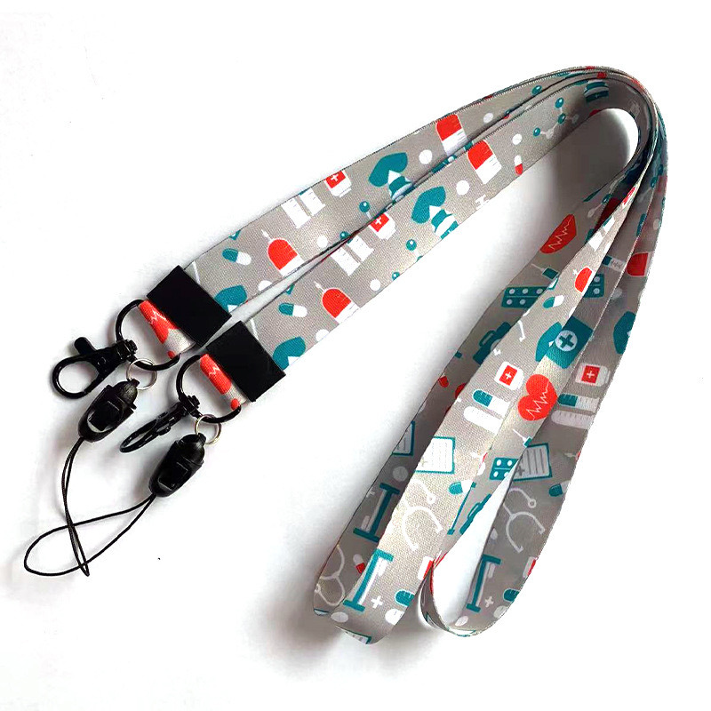 Factory Price 15*900mm Custom Logo Polyester Line Printed Vape Neck Lanyard Rope