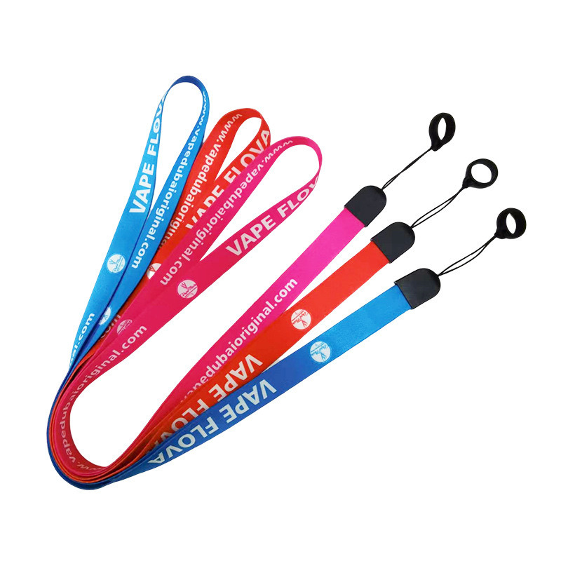 Factory Price 15*900mm Custom Logo Polyester Line Printed Vape Neck Lanyard Rope