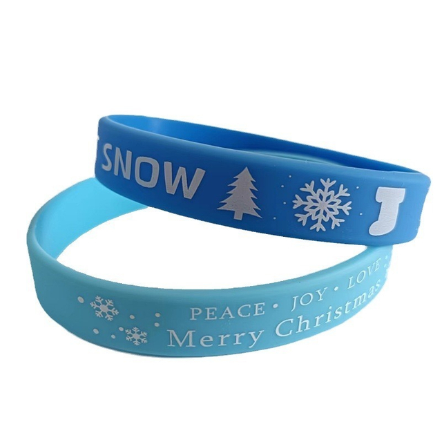 Custom Silk Screen Printed Silicone Bracelet Silicone Wristband