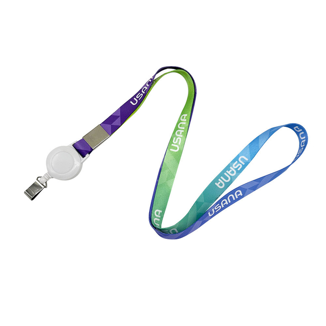 Customized Polyester Nylon Strap with Retractable Button, Yoyo Identification Case Lanyard