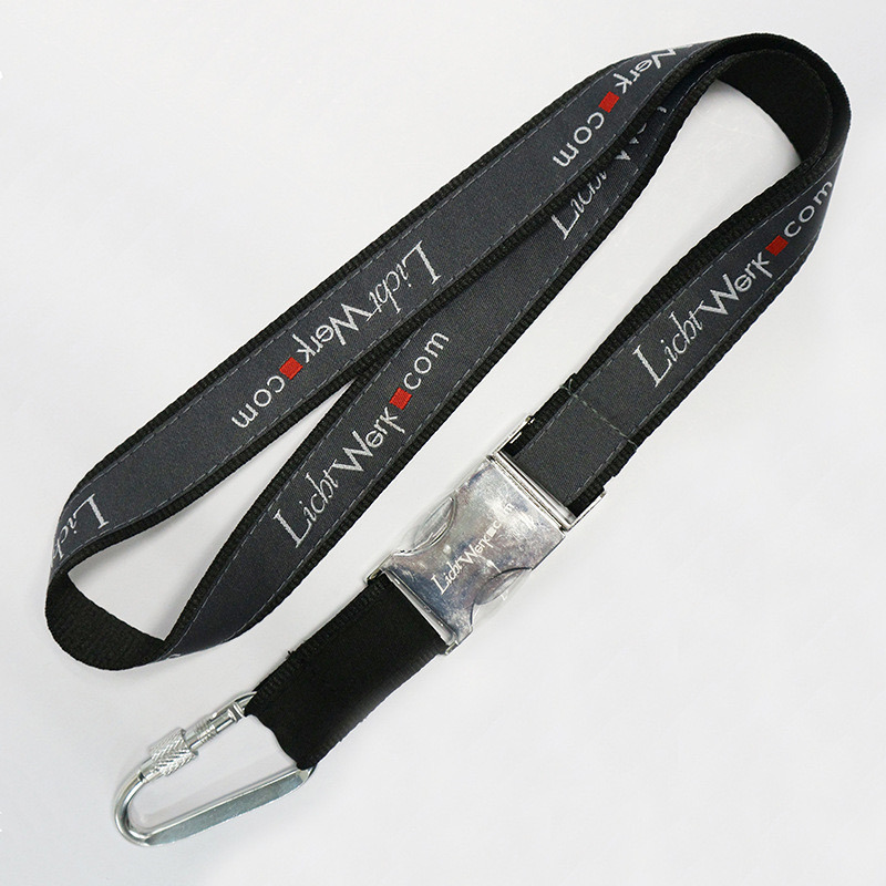 Customized High-Quality Polyester Nylon Screen Printing with Metal Buckle for Promotional Gift Lanyard