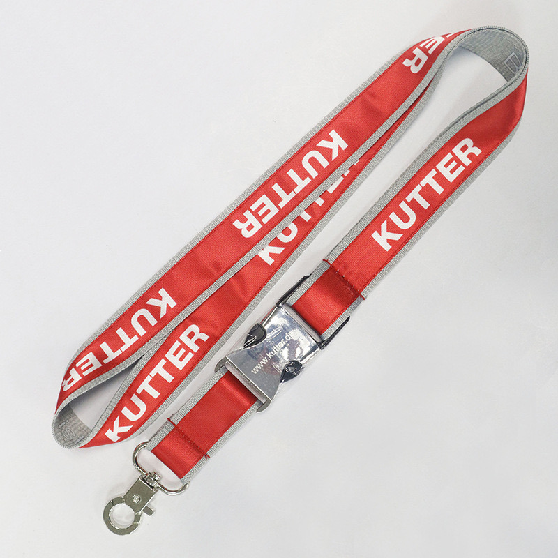 Customized High-Quality Polyester Nylon Screen Printing with Metal Buckle for Promotional Gift Lanyard