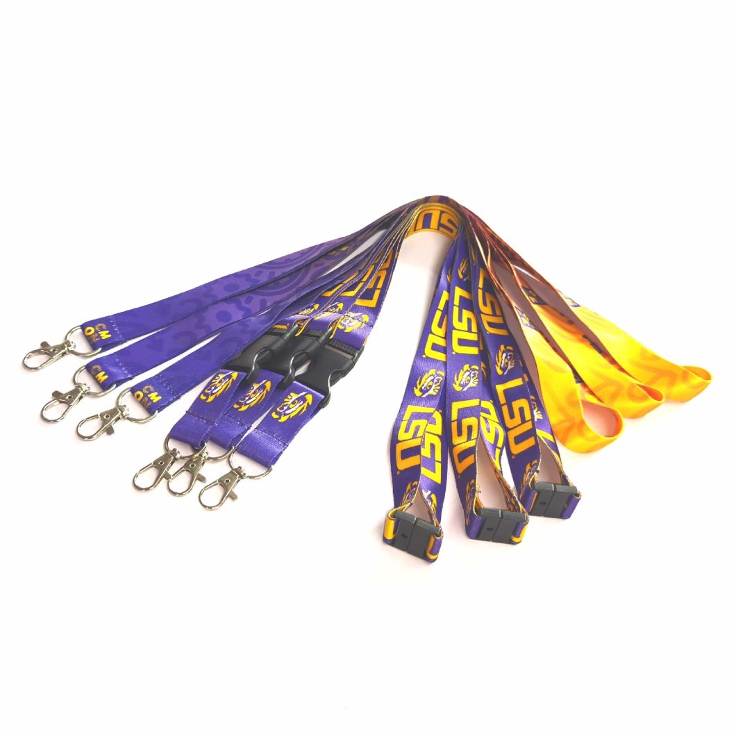 No Minimum Order Cheap Custom Polyester Sublimation Printed Logo Colorful Lanyard