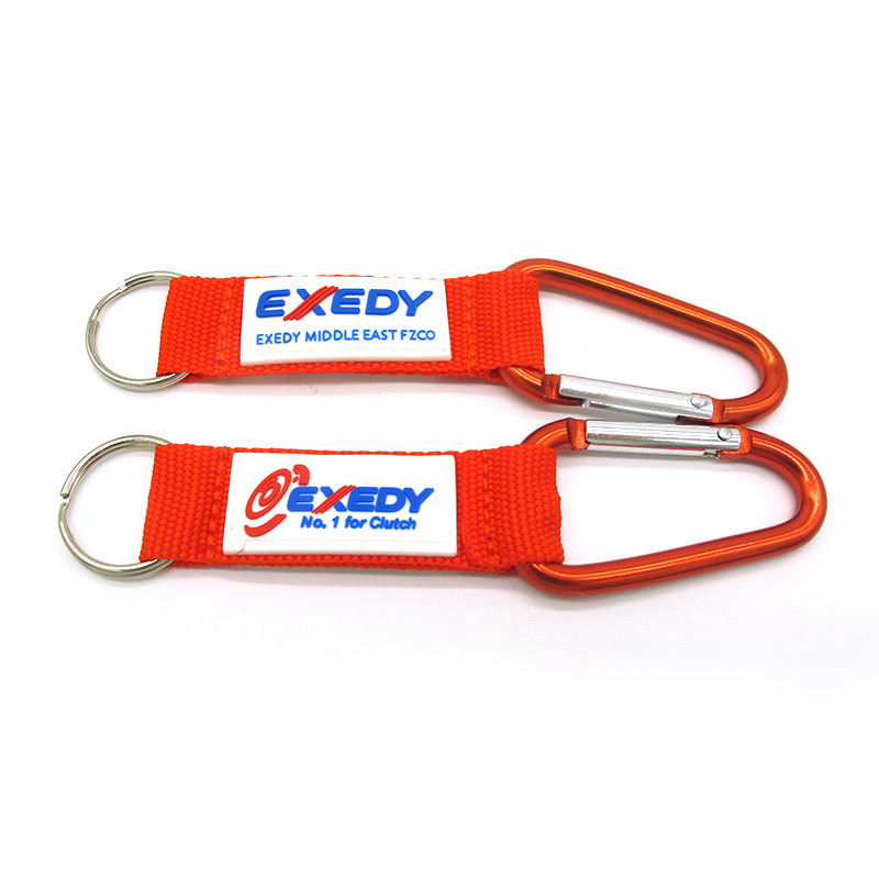 Customized Logo Polyester Nylon Lanyard Woven Mountaineering Buckle PVC Label Short Belt Silk Screen Printing Logo