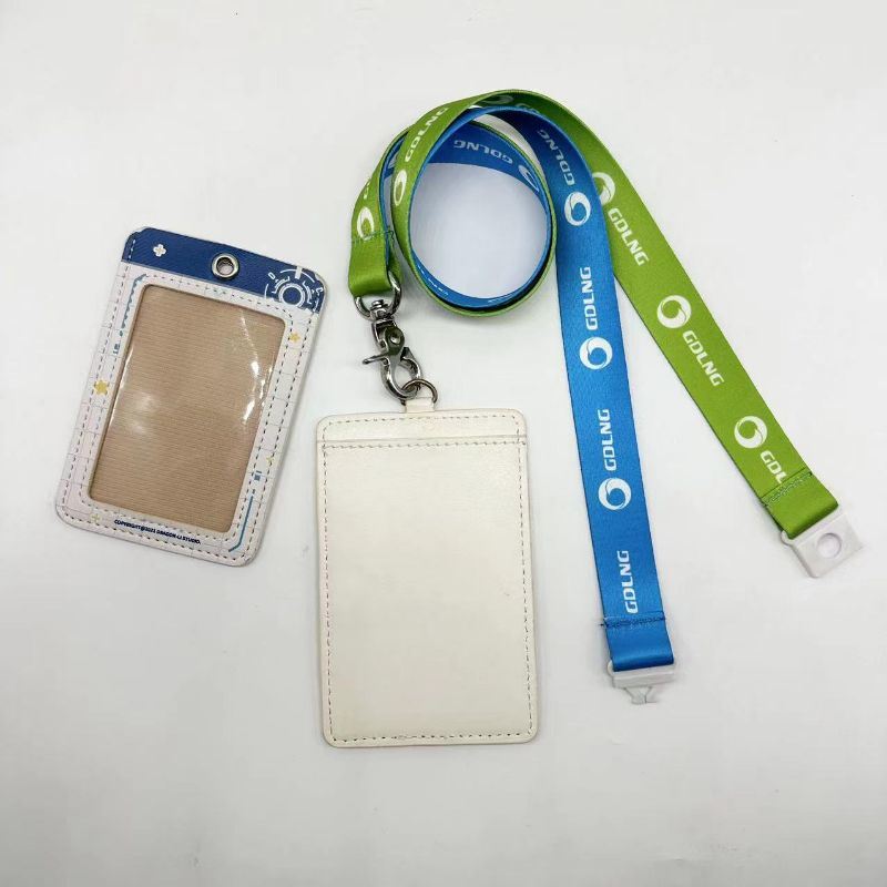 High Quality Keychain Polyester Thickened Transfer Printing Belt with Safety Buckle Leather Certificate Cover Hanging Lanyard