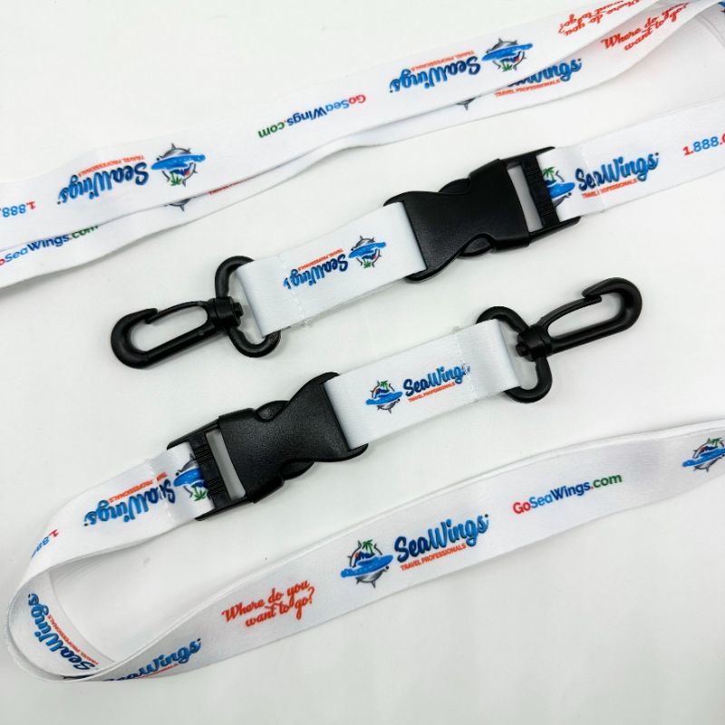 Environmentally Friendly Plastic Buckle Polyester Transfer Screen Printing Logo Certificate Set Work Card Lanyard