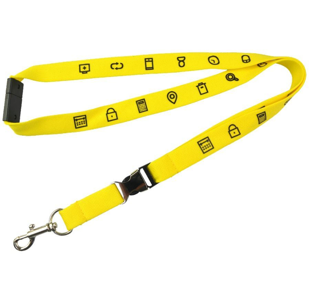 Customized High-Quality Polyester Tubular Webbing with Silk Screen Logo and Safety Buckle, Identification Lanyard
