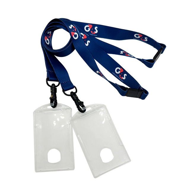 Custom Polyester Nylon Heat Transfer Printing Plastic ID Card Holder Lanyard