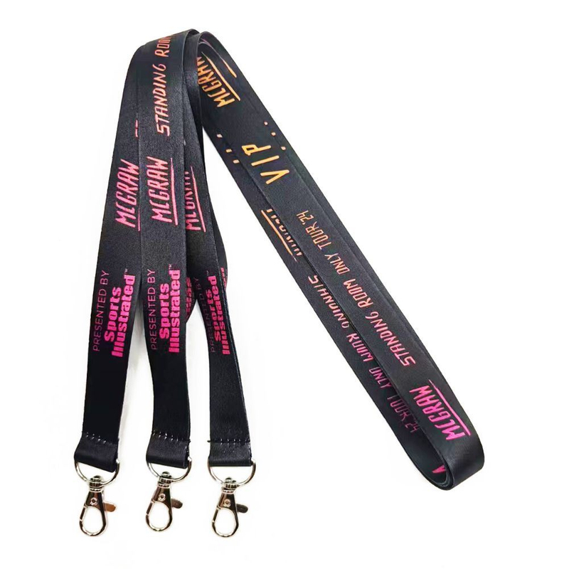 Custom Polyester Nylon Transfer Printing Silk Screen Printed Neck Lanyard
