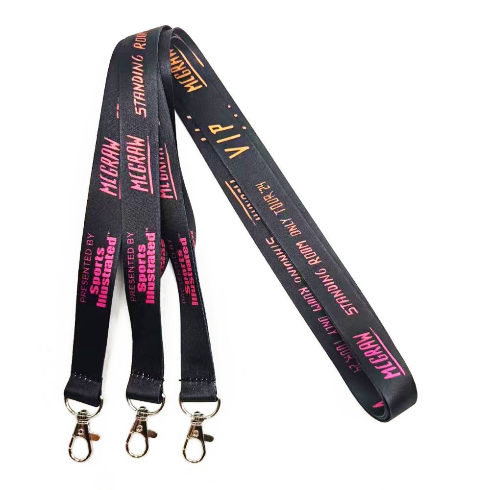 Custom Polyester Nylon Transfer Printing Silk Screen Printed Neck Lanyard