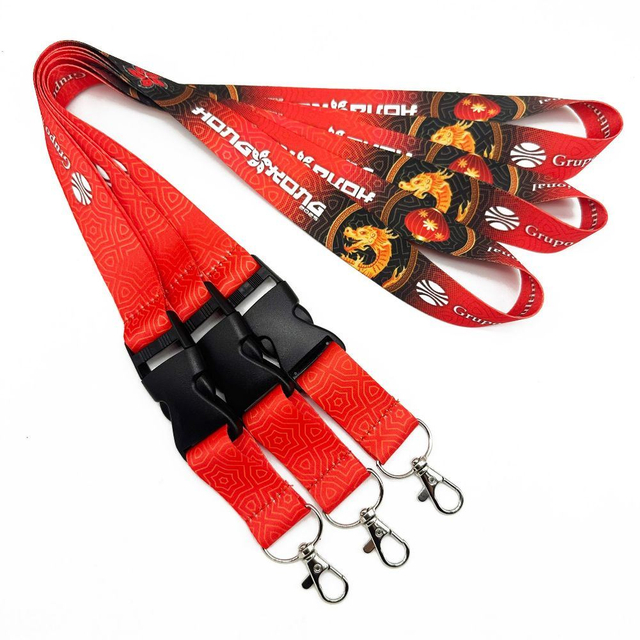 Custom Polyester Nylon Silk Screen Printed Sublimation ID Card Holder Lanyard