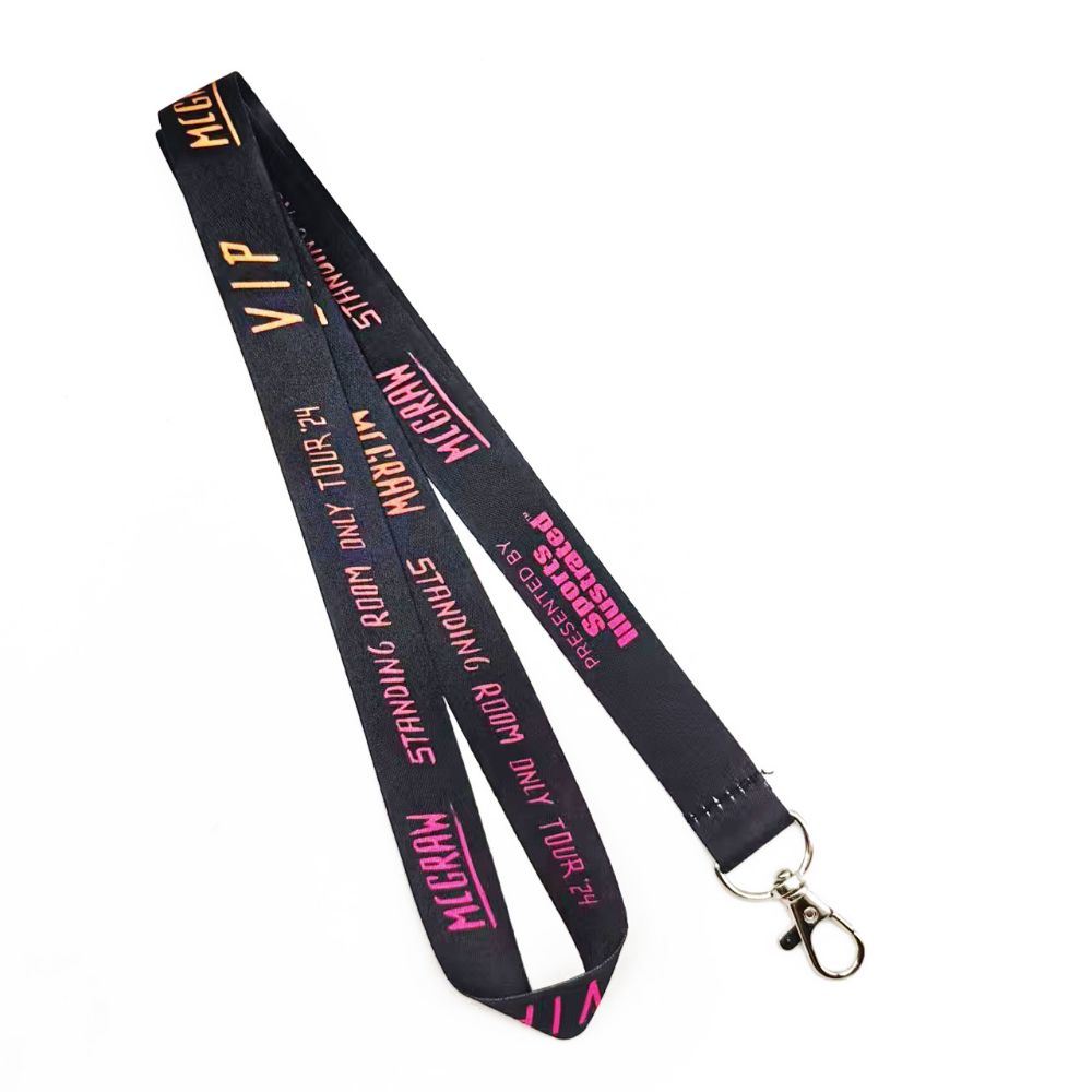 Custom Polyester Nylon Transfer Printing Silk Screen Printed Neck Lanyard