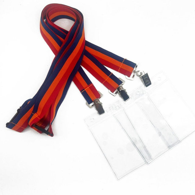 Custom Polyester Woven Logo Intermittent Medal Band Neck Lanyard