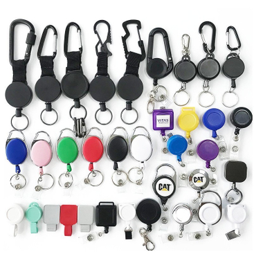 Wholesale Promotional Gift Medical Item Free Sample Cheap Retractable Yoyo Badge Reel with Logo and Delivery Clips for ID Plastic Card Holder Key Ring Chain