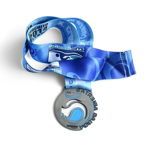 Polyester Universal Medal Lanyard Ribbon Exhibition Badge Lanyard Metal Buckle Heat Transfer Lanyard Medal Strap