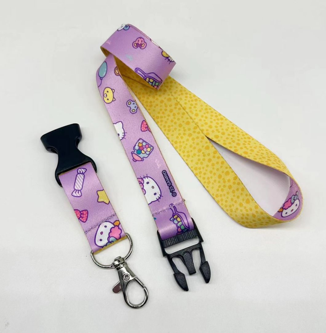 Custom Logo High Quality Heat Transfer Printed Neck Polyester Lanyard