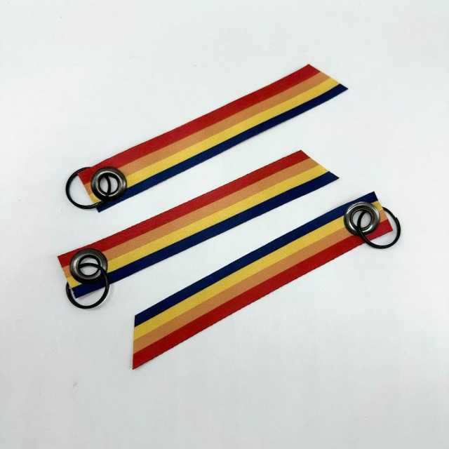 Custom 25mm Polyester Activity Riding Ribbon Transfer Keychain