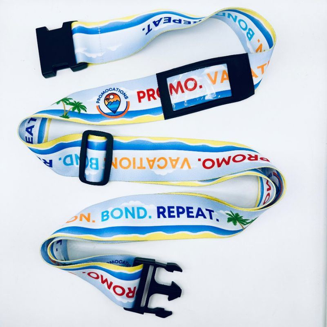Manufacturers Customized High Quality with Removable Business Card PU Window Polyester Nylon Double-Sided Printing Luggage Strap