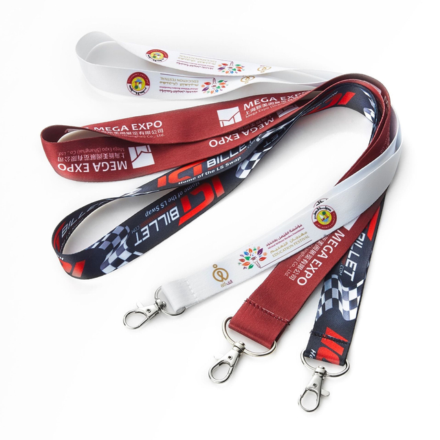 Customized Polyester Nylon Transfer Screen Printing Work Permit Hanging Lanyard