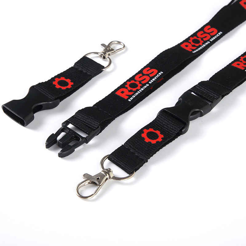 Custom Logo High Quality Bulk Printed Neck Polyester Silk Screen Printing Lanyard for Promotion Gift