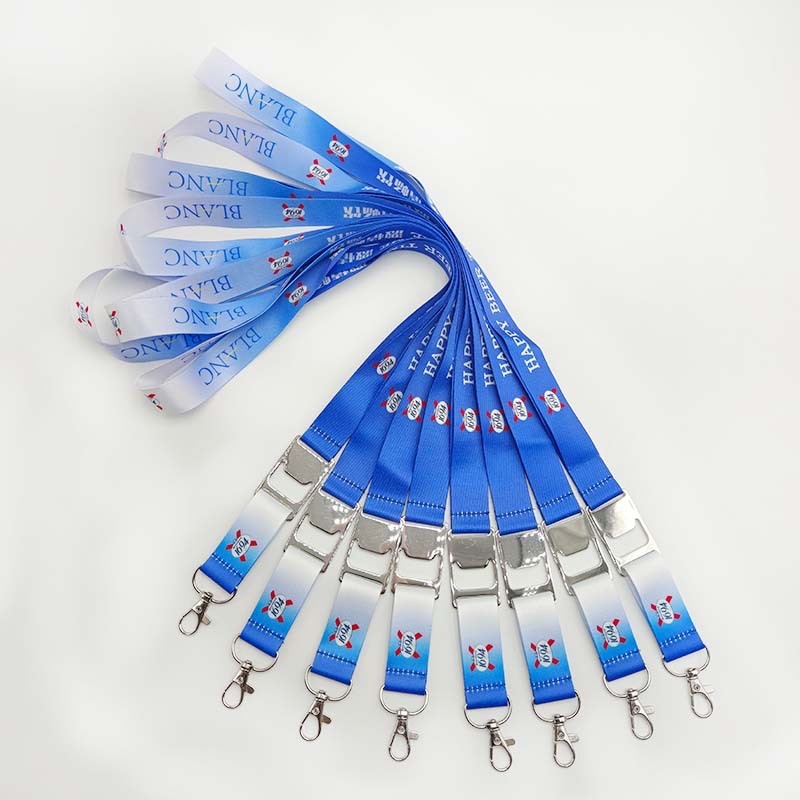 Custom Polyester Double Transfer Silk Screen Printed Lanyard for Bottle Corkscrew