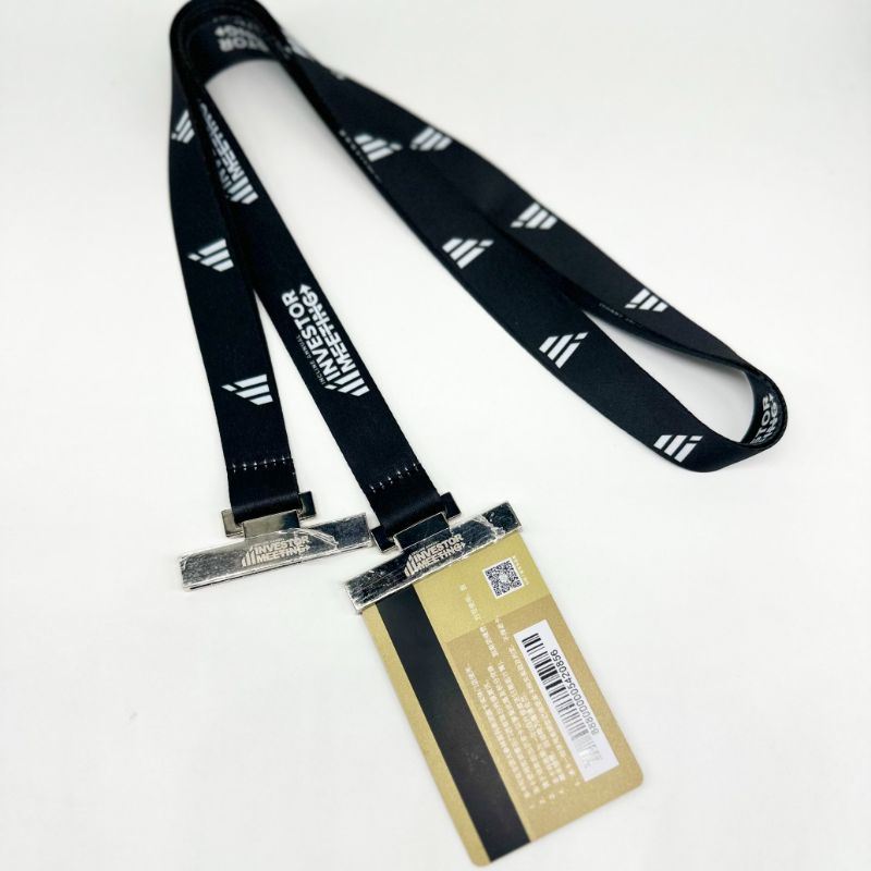 Special Membership Card Identification Card Anti Loss Polyester Transfer Printing Lanyard with Metal Clip