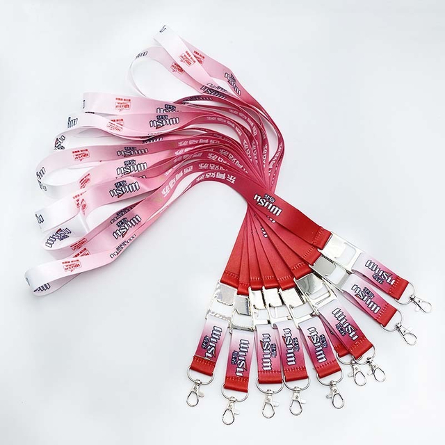 Custom Polyester Double Transfer Silk Screen Printed Lanyard for Bottle Corkscrew