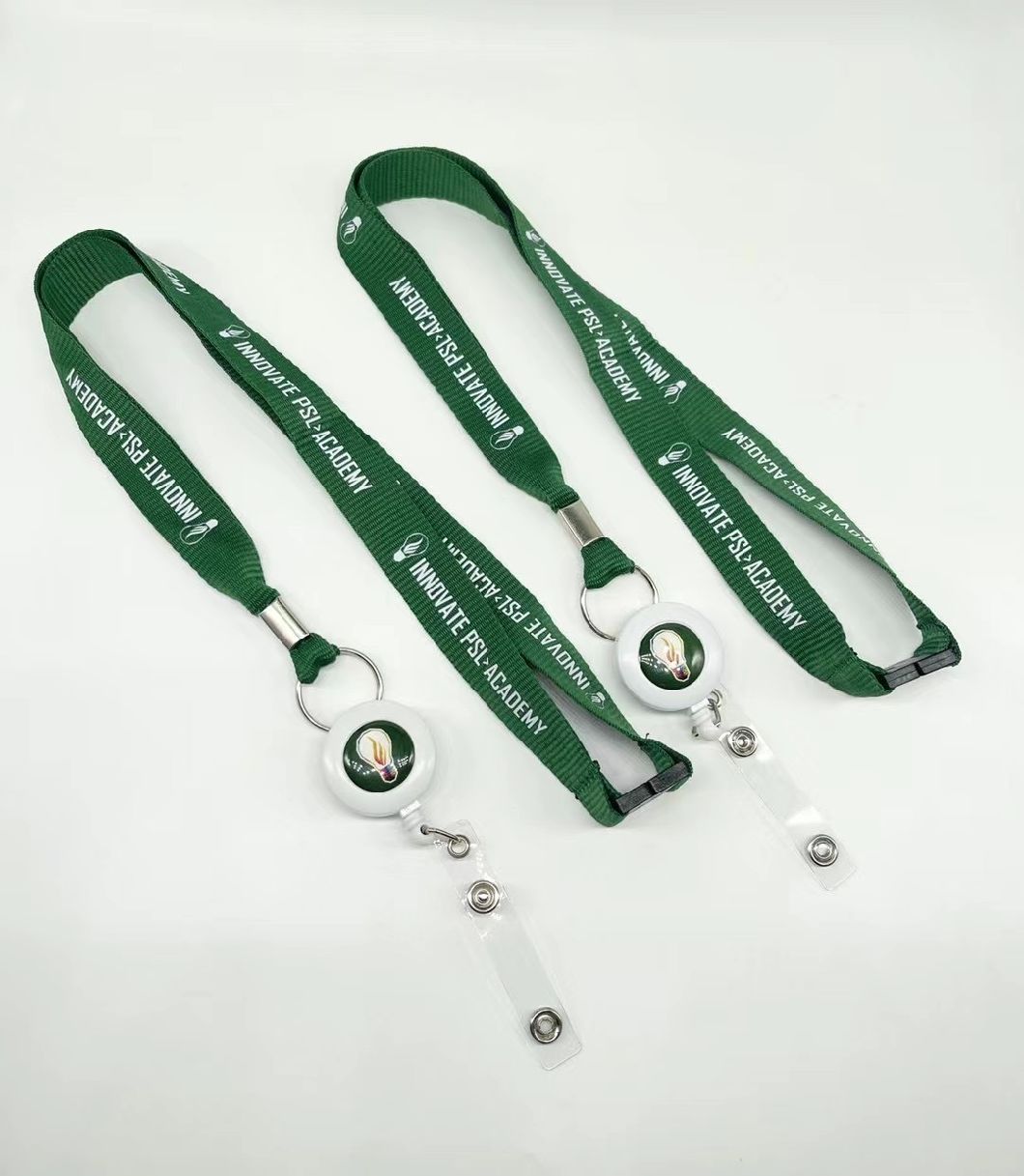 Custom Design Logo with Retractable and Easy to Pull Buckles Heat Transfer Dye Sublimation Printed Lanyard with Badge Reel