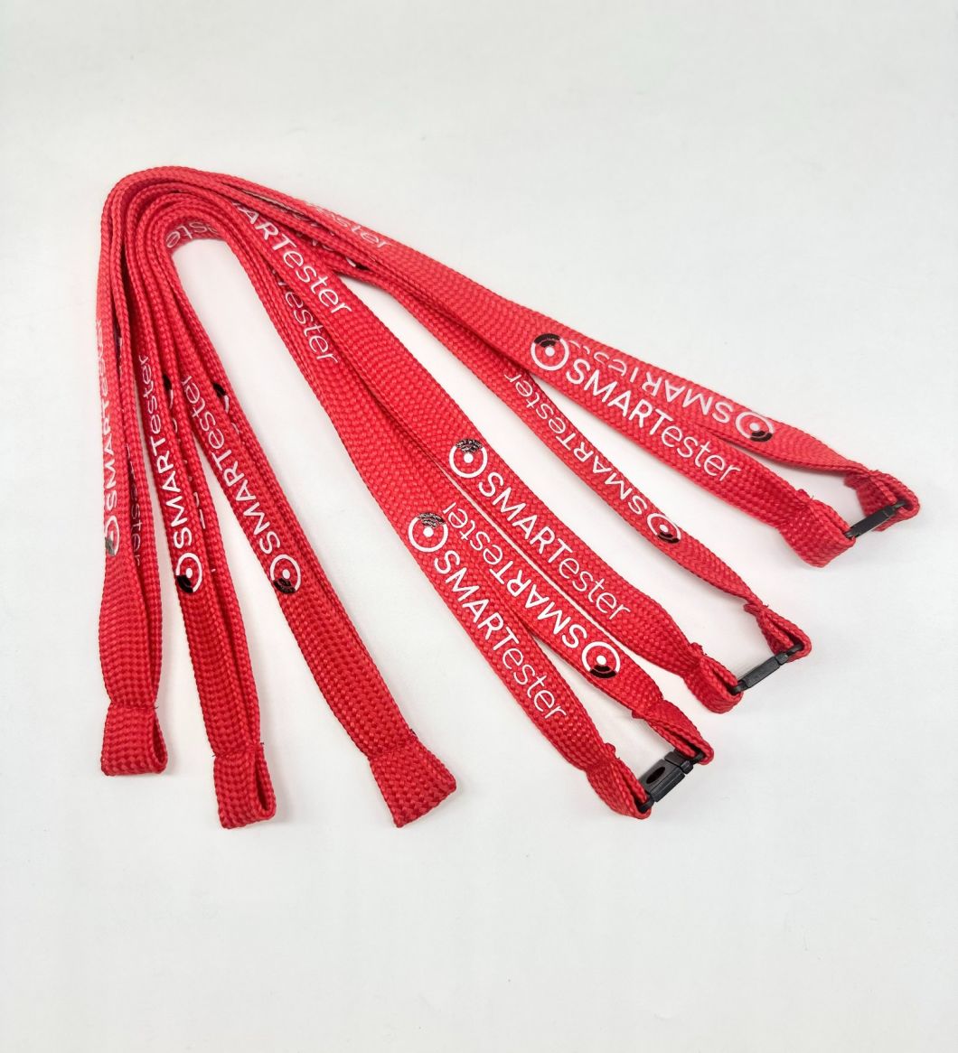 Polyester Double-Layer Hollow Band with Silk Screen Logo Writing Pen Hanging Lanyard