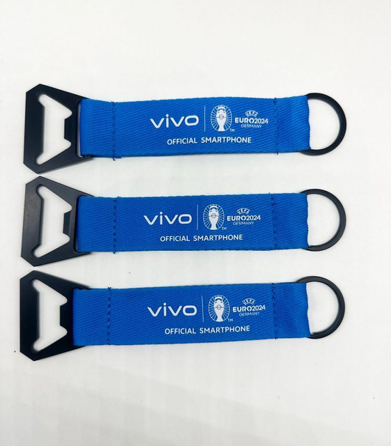High Quality Polyester Thickened Webbing Silk Screen Logo Opener Short Strap Lanyard Key Chain