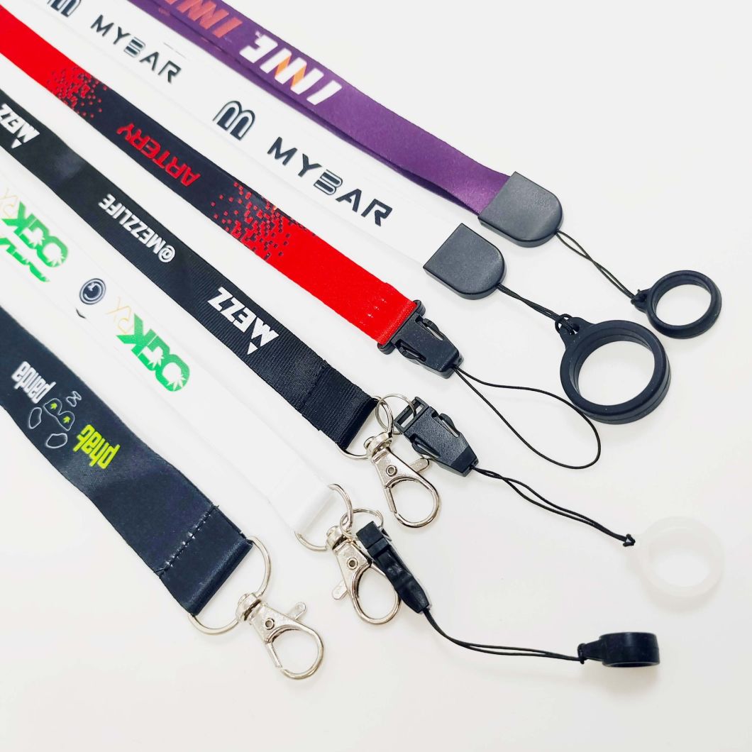 Factory Price 15*900mm Custom Logo Polyester Line Printed Vape Neck Lanyard Rope