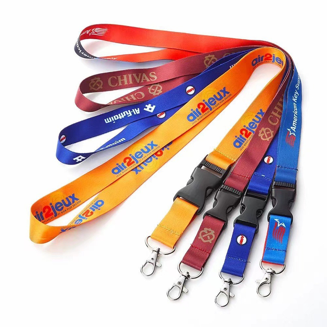Custom Polyester Nylon Silk Screen Printed Sublimation ID Card Holder Lanyard