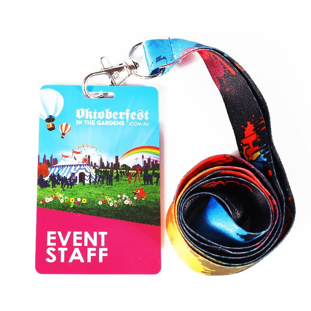 Wholesale Factory Price Printed ID Card Holder Customized Individual Colorful Woven Nylon Heat Transfer Lanyard with High Quality