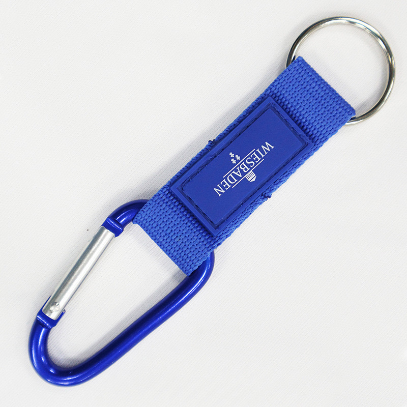 Customized Logo Polyester Nylon Lanyard Woven Mountaineering Buckle PVC Label Short Belt Silk Screen Printing Logo