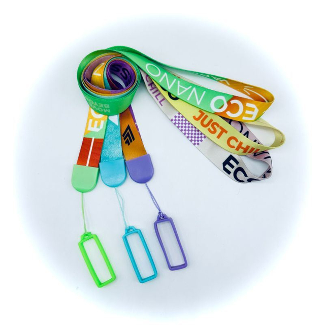 Custom40mm Silicine Ring Electronic Cigarette Stick Polyester Nylon Transfer Printed Vape Lanyard