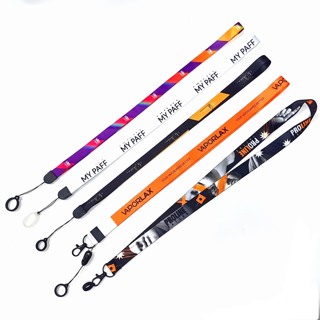 High Quality 15*900mm Custom Logo Polyester Neck Line Vape Printed Lanyard Rope
